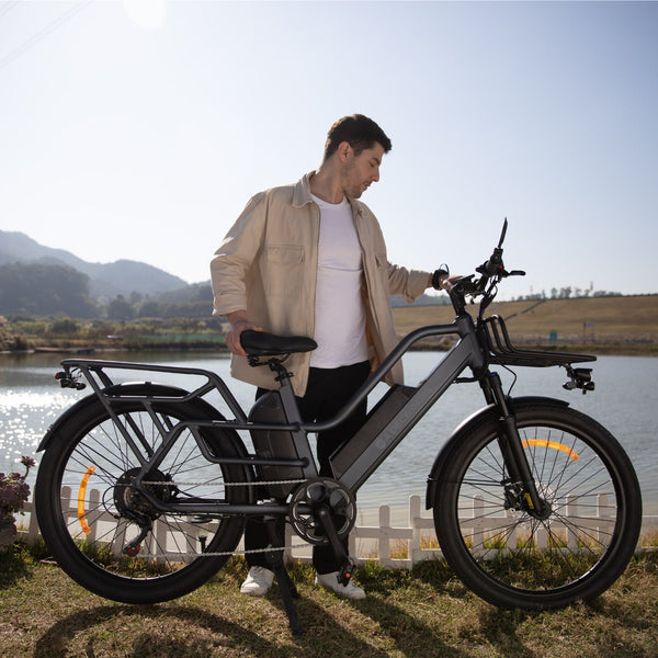 Ado Oasis 260T Dual Battery Cargo Electric Bike Grey 250W  ado   