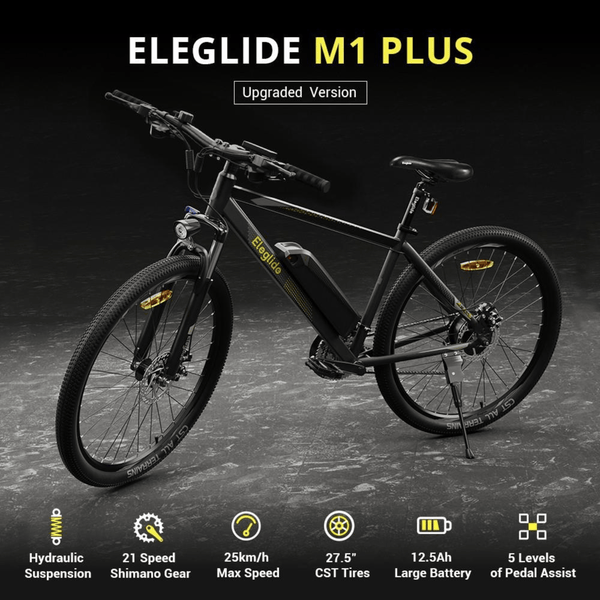 Eleglide M1 Plus Electric Mountain Bike 250W Black  eleglide   