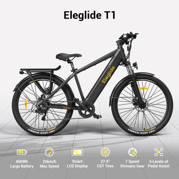 Eleglide T1 Electric Trekking Bike 250W Black  eleglide   