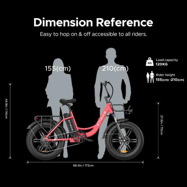 Engwe L20 Fat Tyre Step Through Electric Bike 250W  engwe   