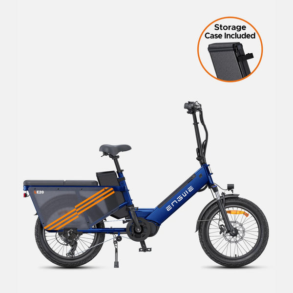 Engwe LE20 250W Step-Through Cargo Electric Bike with Torque Sensor engwe Blue Single Battery LE20 Standard