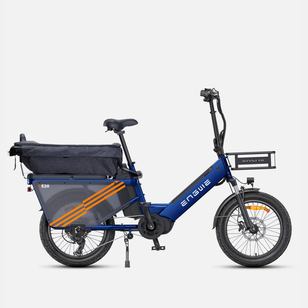 Engwe LE20 250W Step-Through Cargo Electric Bike with Torque Sensor engwe Blue Dual Battery LE20 Versatile Canvas