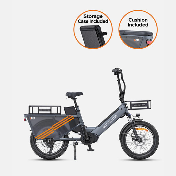 Engwe LE20 250W Step-Through Cargo Electric Bike with Torque Sensor engwe Grey Single Battery LE20 Cargo