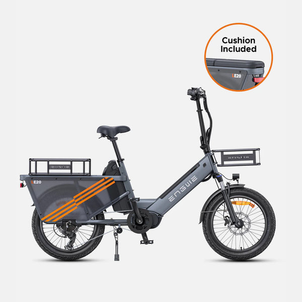 Engwe LE20 250W Step-Through Cargo Electric Bike with Torque Sensor engwe Grey Dual Battery LE20 Cargo