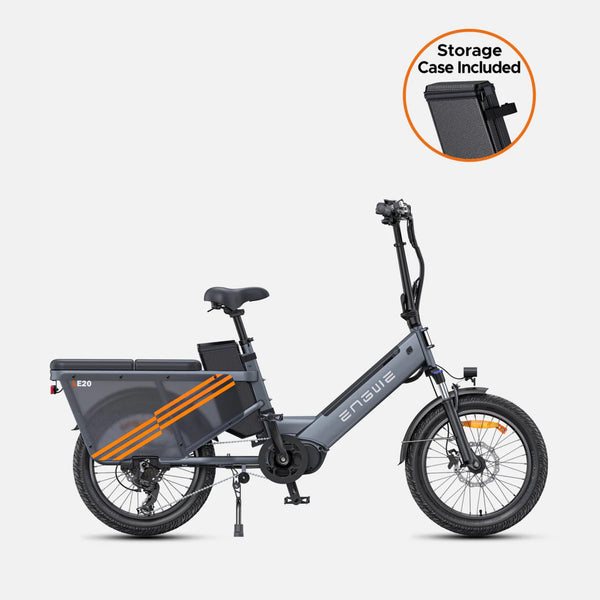 Engwe LE20 250W Step-Through Cargo Electric Bike with Torque Sensor engwe Grey Single Battery LE20 Standard