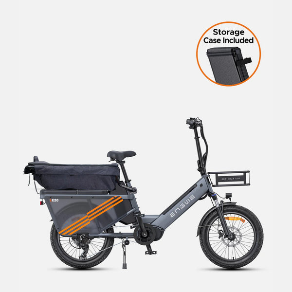 Engwe LE20 250W Step-Through Cargo Electric Bike with Torque Sensor engwe Grey Single Battery LE20 Versatile Canvas