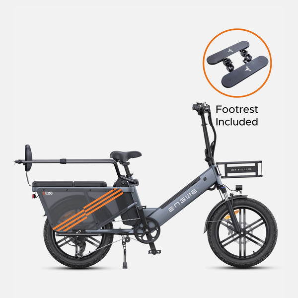 Engwe LE20 250W Step-Through Cargo Electric Bike with Torque Sensor engwe Grey Dual Battery LE20 Passenger