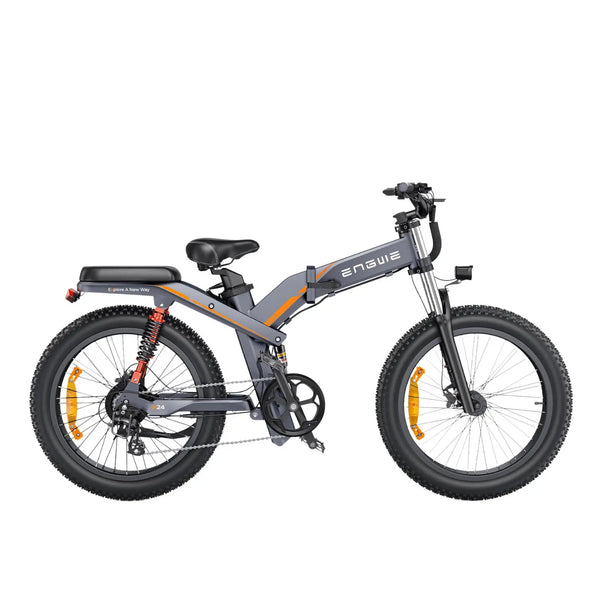 Engwe X24 All Terrain Fat Tyre Folding Electric Bike 1000W  engwe 19.2Ah Single Battery Grey 