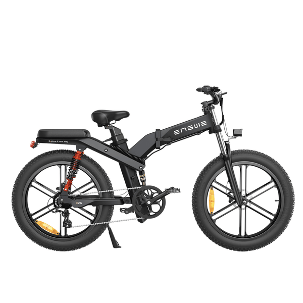 Engwe X26 All Terrain Fat Tyre Folding Electric Bike 1000W  engwe 19.2Ah Single Battery Black 