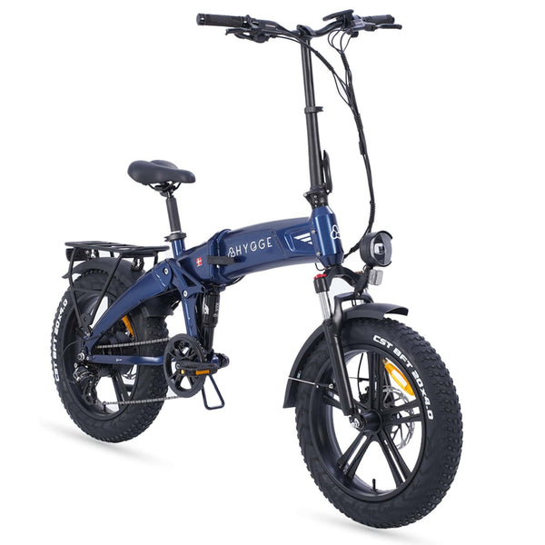 Hygge Sorø Folding Fat Tyre Electric Bike 250W Blue  hygge   