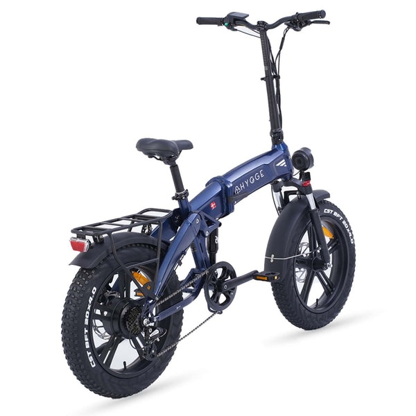 Hygge Sorø Folding Fat Tyre Electric Bike 250W Blue  hygge   