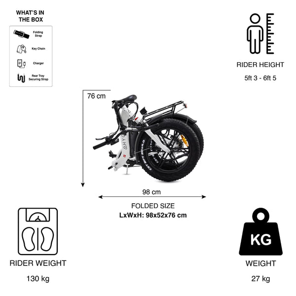 Hygge Vester Step Electric Bike | Foldable, 250W Motor, 80km Range, Fat Tyres hygge