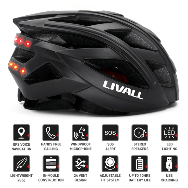 Livall BH60SE Neo Smart Bike Helmet Black  livall   