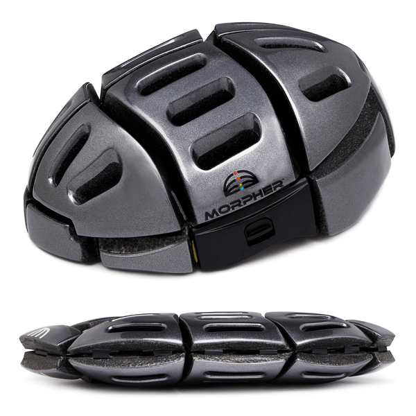 Morpher Flat Foldable Bike Helmet  morpher Gunmetal Grey  