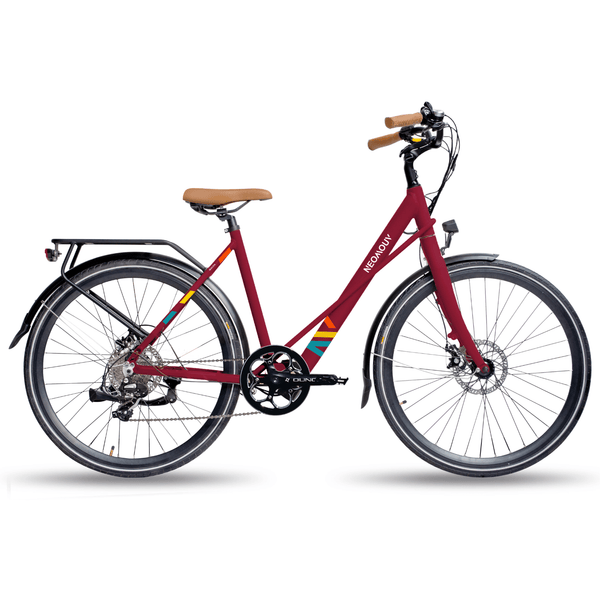 Neomouv Malva Step Through Electric Bike Dutch Style 250W  neomouv 360Wh (40-50 km per Charge) 45cm Red