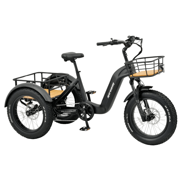 Revom T2 Fat Tyre Electric Mountain Tricycle 250W  revom Black Rear Bag (+£69) 