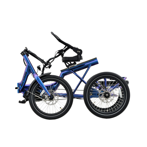 Revom T4 Semi-Recumbent Folding Electric Tricycle | 85Nm Motor, Cargo Crate revom