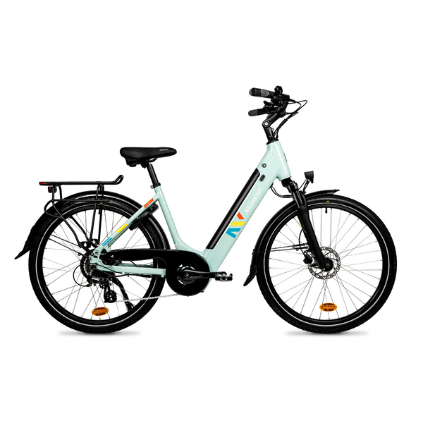 Neomouv Carlina Hydraulic New Gen Step Through Electric Bike 250W  neomouv 522Wh (50-62 Miles) 45cm Water Green