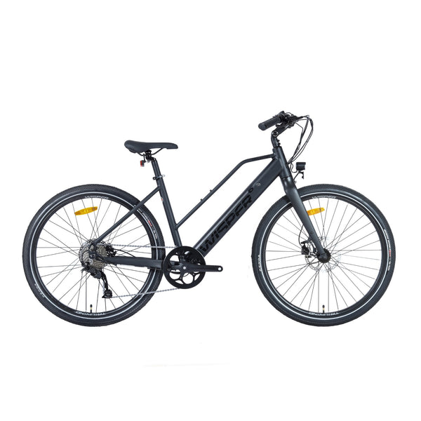 Wisper Tailwind City Low Crossbar Electric Bike 250W wisper Black 360Wh [50 Mile Range]