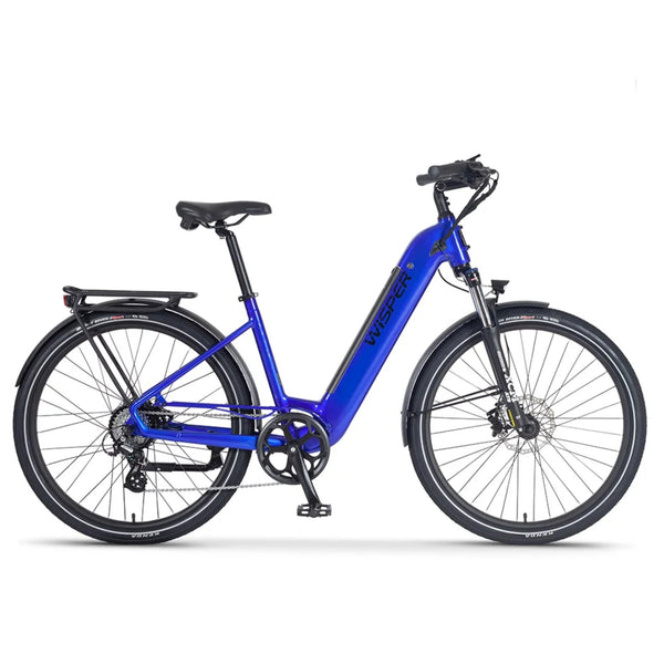 Wisper Wayfarer H7 Hub-Drive Step-Through Electric Bike Sky Blue 250W | 700Wh Battery wisper No Front Rack City Full Throttle