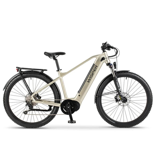 Wisper Wayfarer M7 Mid-Drive Crossbar Electric Bike Iridium Silver 250W | 450Wh Battery wisper No Front Rack Adventure Full Throttle