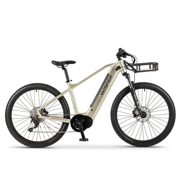 Wisper Wayfarer M7 Mid-Drive Crossbar Electric Bike Iridium Silver 250W | 700Wh Battery wisper Add Front Rack Mountain Pedal Assistance (Standard)