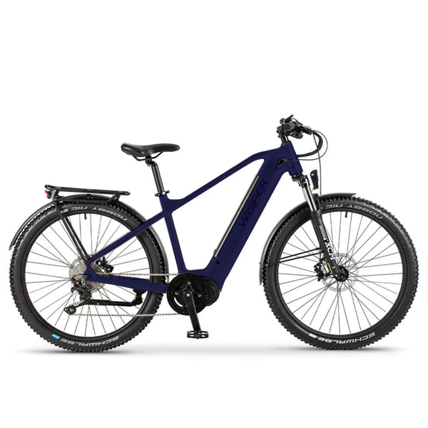 Wisper Wayfarer M7 Mid-Drive Crossbar Electric Bike Midnight Blue 250W | 450Wh Battery wisper No Front Rack Adventure Full Throttle