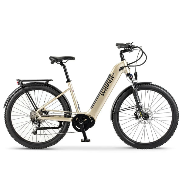 Wisper Wayfarer M7 Mid-Drive Step-Through Electric Bike Iridium Silver 250W | 450Wh Battery wisper No Front Rack Adventure Full Throttle