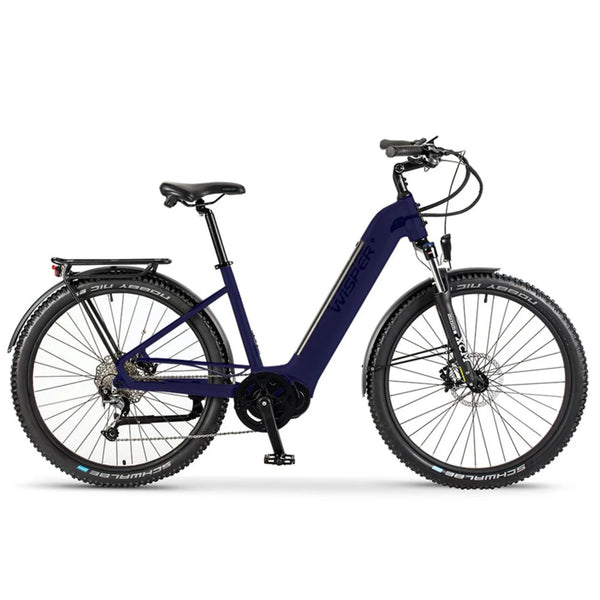 Wisper Wayfarer M7 Mid-Drive Step-Through Electric Bike Midnight Blue 250W | 700Wh Battery wisper No Front Rack Adventure Full Throttle