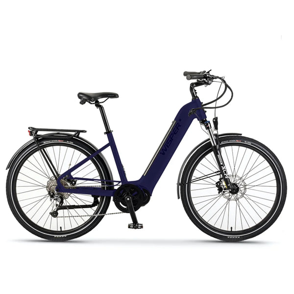 Wisper Wayfarer M7 Mid-Drive Step-Through Electric Bike Midnight Blue 250W | 700Wh Battery wisper No Front Rack City Full Throttle