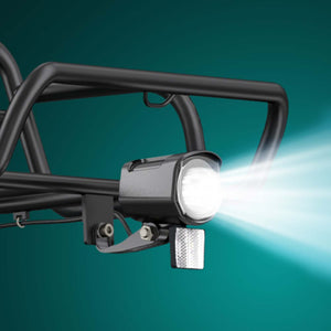 Bright LED front headlight for Engwe L20 Boost e-bike, designed for safer night cycling and enhanced visibility on urban roads